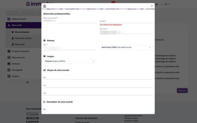 modif données agence 3